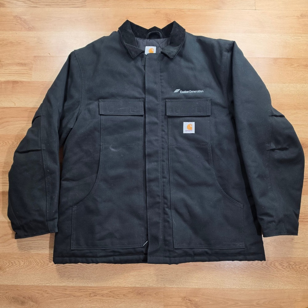 Carhartt Traditional Coat Mens XL C003 Arctic Quilt Lined Duck Black Exelon Work